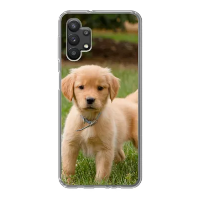 Produktbild von MuchoWow® Handyhülle Schutzhülle Hülle für Samsung Galaxy A32 5G Golden Retriever Welpe im grünen Gras Silikon Softcase Handy Hülle - Softcase