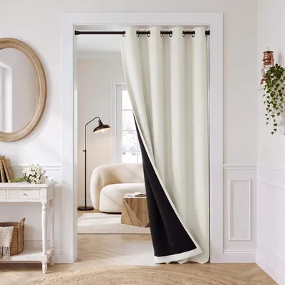 Obrázek produktu pro Záclona proti chladu, rozměry 200 x 140 cm, béžová, dvouvrstvá, zatemňovací
