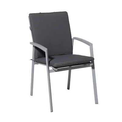 Produktbild von Madison Stapelstuhl Kissen mit niedrigem Rücken, universell, 97x49cm, Panama grau, 3cm dick, für Gartenmöbel