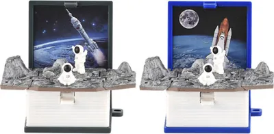Produktbild von 2 Mini-3D-Dinosaurier-Astronomiebuch-Schlüsselanhänger, Miniatur-Buch-Schlüsselanhänger, Handtaschen-Rucksack-Schlüsselanhänger, sensorisches Spielzeug, Stressabbau-Spielzeug für Kinder und Erwachsene