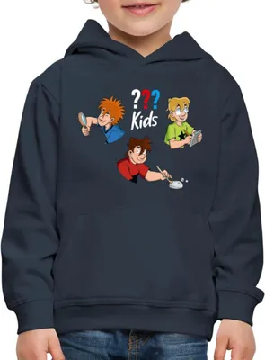 Produktbild von Spreadshirt Die Drei Fragezeichen Kids Detektive Kinder Premium Hoodie, 122/128 (7-8 Jahre), Navy