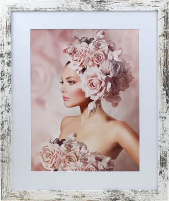 Produktbild von 5er Pack Holz Bilderrahmen Foto Plexi Rahmen Acryl Collage Wanddeko Poster S215 - Farbe: Shabby-Weiß | Format: 40x50