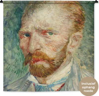 Produktbild von MuchoWow® Wandteppich Wandbehang Selbstporträt - Vincent van Gogh 120x120 cm Tapisserie Dekoration Wandtuch - Modern - Baumwollgewebe