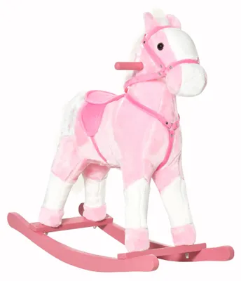 Produktbild von Plüsch-Schaukelpferd für Kinder - Reittier - Mit Galoppgeräuschen - Alter 3-6 Jahre - 74x28x65 cm - Rosa