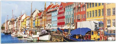 Produktbild von Bilder auf glas - Einteilig - Kopenhagen Nahavn Schiffe - 160x50cm - Glasbilder - Wandbilder - Bilder - Wanddekoration aus Glas - Glas Bilder - Wandbild auf Glas - GAB160x50-4205