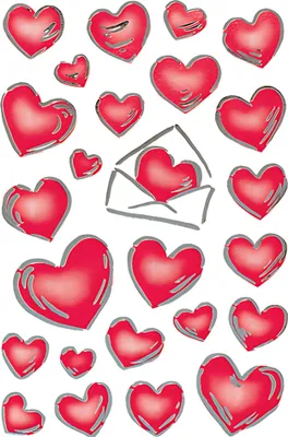 Produktbild von HERMA DECOR stickers hearts&letters silver embossed 2 sheets, 2 Blätter