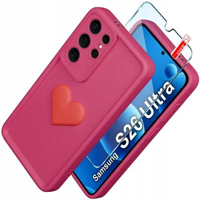 Obrázok produktu pre Etui do Samsung S26 Ultra silikonowe MATOWE serce + Szkło ochronne 9H