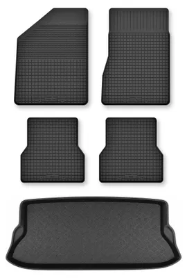 Produktbild von Gummimatten + Kofferraumwanne für Toyota RAV4 II 2003-2005 (3-Türer) – Schwarz, Semi-Universal, angepasst – Wielganizator Semi-Universal