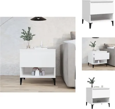 Obrázok produktu pre vidaXL Bočný stolík biely 50x46x50 cm materiál na báze dreva - Bočné stolíky