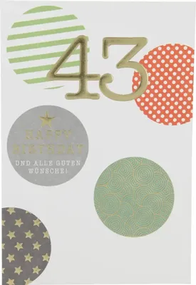 Produktbild von Depesche Zahlenkarten - Das beste Alter Sortierung : 43 Happy Birthday und alle guten Wünsche Zahlenkarte Sortierung: 43 Happy Birthday und alle guten Wünsche