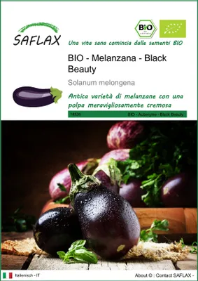 Immagine prodotto di SAFLAX  -- Melanzana - Black Beauty - 25 semi - Solanum