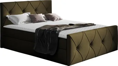 Produktbild von MIRJAN24 Boxspringbett Crystal Lux, Stilvoll Doppelbett, Bett mit zwei Bettkästen, Schlafzimmer (Farbe: Zetta 297, Größe: 160x200 cm)