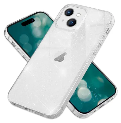 Produktbild von Glitzer Hülle für iPhone 15 Bling Case Klar Silikon Handyhülle Schutz Tasche TPU Transparent