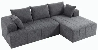 Immagine prodotto di Divano angolare HOMCOM a forma di L, 256 cm, divano senza braccioli con funzione letto, aspetto in velluto, colore grigio