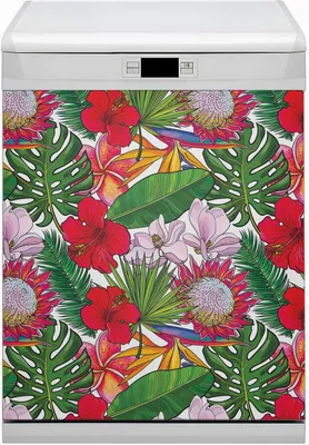 Produktbild von Magnet Folie für Geschirrspüler Magnete  Geschirrspüle Magnet für Spülmaschine 60x80 cm Nachbildung - Farbenfrohe Blumen