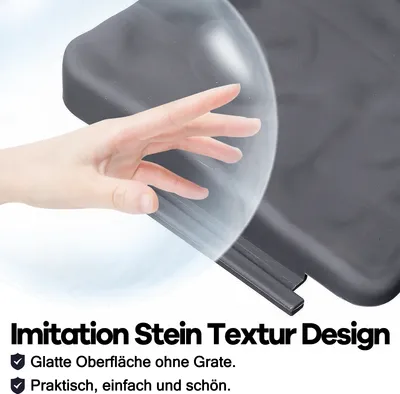 Produktbild von LARS360 20 stücke Randsteine Rasenkante in Steinoptik 5m Beetumrandung Mähkante Kunststoff Beeteinfassung Gartenzaun 1 Element BxHxT: 25x23x1 cm, Anthrazit