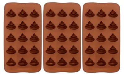 Produktbild von Silikon Backform Set mit 15 Mulden in Kackhaufenform für Eiswürfel und Desserts, lebensmittelecht, mikrowellen- und spülmaschinengeeignet