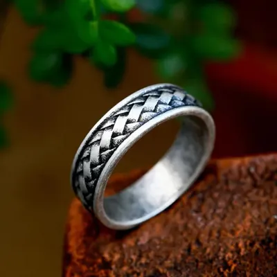 Produktbild von Ring geflochten: Herren Zopf Bandring 68 (21.6 mm Ø)