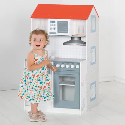 2-in-1 Spielhaus – Puppenhaus & Kinderküche, 104 cm, Actionhelden