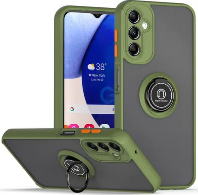 Produktbild von Galaxy A14 5G Hülle, Ring Halter Ständer Matte Transluzent TPU Rahmen Stoßfest Schutzhülle für Samsung Galaxy A14 5G Grün