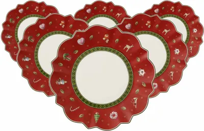 Image de Villeroy & Boch Toy's Delight assiette à pain ø 17,9 cm Rouge Lot de 6