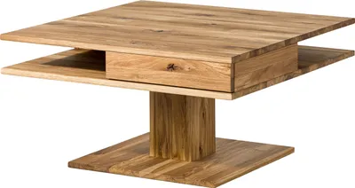 Image de MASSIVMOEBEL24 | Table basse en bois de Chêne 85x85x45 naturel huilé WIEN #200