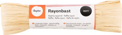 Produktbild von Rayher Bastband aus 100 % Viskose natur matt 20 m für Bastelarbeiten und Dekorationen