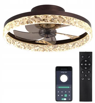 Zdjęcie produktu dla Nowoczesny Żyrandol Led Z Wiatrakiem Lampa Sufitowa Czarna