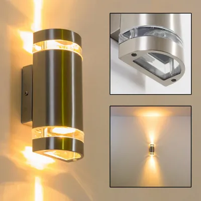 Produktbild von Contron »Contron« Außenwandlampe aus Metall in Edelstahl, Kunststoff-Scheiben