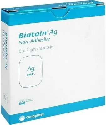 Zdjęcie produktu dla Biatain Ag opatrunek piankowy nieprzylepny 5x7cm, 5 szt. VER