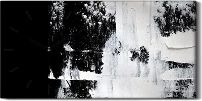 Produktbild von Küchenuhr Bürouhr Leinwand Uhr Geräuschlos Kunstdruck 60x30 Abstrakte Kunst - schwarze Hände