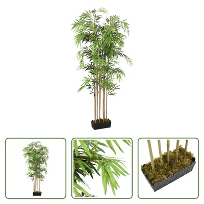 Obrázok produktu pre The Living Store Bambusový strom umelý 730 listov 120 cm zelený