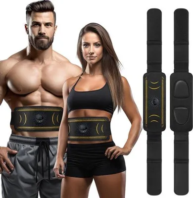 Productafbeelding van Unyqoos® draagbare EMS-buikspiertrainer – USB-oplaadbaar, met 6 modi en 15 intensiteitsniveaus, geïntegreerd siliconenpad, ultradun en discreet, geschikt voor thuis en onderweg