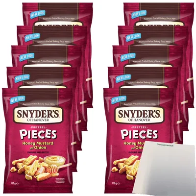 Produktbild von Snyder’s Pretzel Honey Mustard & Onion VPE (10x110g Packung) + usy Block