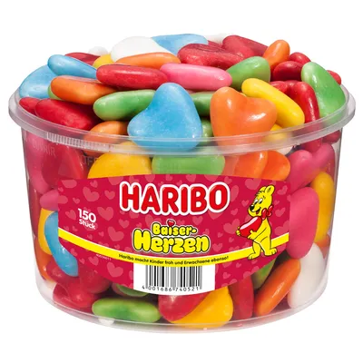 Obrázek produktu pro Haribo bezová srdíčka potažená pěnovým cukrem ovocná 1050g