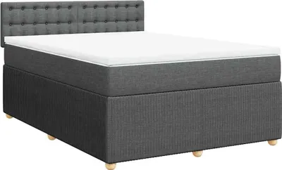 Produktbild von vidaXL Boxspringbett mit Matratze Dunkelgrau 140x200 cm Stoff