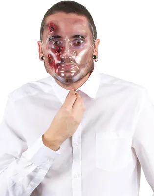 Obrázek produktu pro Krvavá maska s otevřenými ranami Halloween bílo-červená - jedna velikost