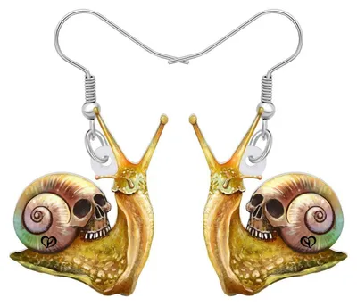 Immagine prodotto di Orecchini a forma di lumaca, in acrilico, carini, pendenti, gioielli per donne e ragazze, idea regalo, ideali per Halloween