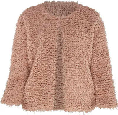 Produktbild von Frou-Frou Jacke aus flauschigem Teddy-Fleece, Rosa, sehr weich und bequem