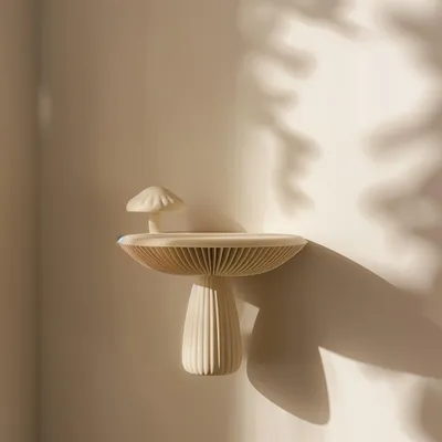 modernes naturinspiriertes Pilzregal – Decords Wandregal, Produktansicht 1