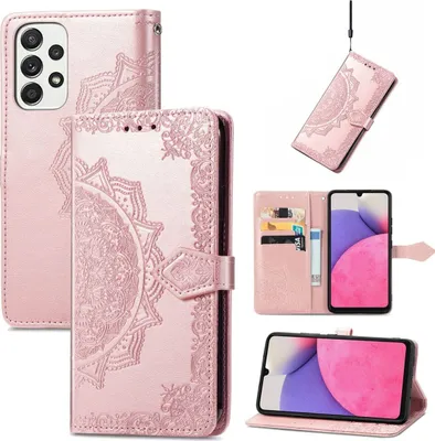 Produktbild von Mobigear Mandala  Samsung Galaxy A33 Hülle Klapphülle Geldbörse - Roségold