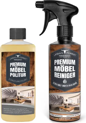 Produktbild von SPARSET Premium Möbelreiniger + Möbelpolitur Holz Öl farblos 2x 500ml | Pflege von Holz Möbel & Leder von URBAN FOREST