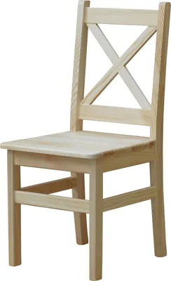 Produktbild von Kreuzstuhl aus massivem Kiefernholz lackiert