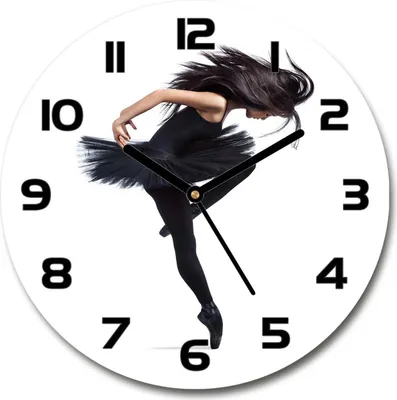 Produktbild von Wanduhr aus Glas 30fi Glasbild Glasuhr Gehärtetes Glas - schwarze-zeiger - ballerina