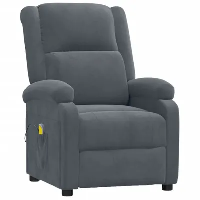 Image de Fauteuil de massage Gris foncé velours
