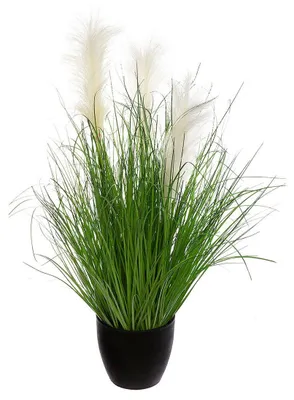 Obrázok produktu pre Umelá tráva v čiernom kvetináči, 70 cm