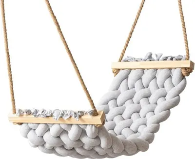 Produktbild von Hängematte Hängeschaukel 125x61 cm Deckenschaukel Hammock für Kinderzimmer Grau 10919