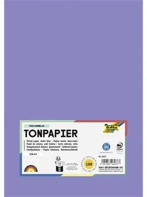 Farebný papier, A4, 130 g, 100 listov, FOLIA, fialovomodrý