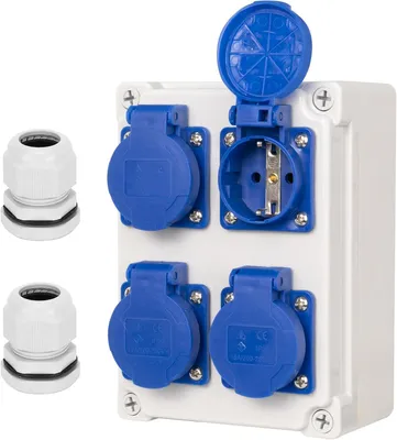 Productafbeelding van Wandcontactdoos met IP54 4x230V Schuko contactdozen - IP67 verdeelkast voor gebouwen Contactdoosverdeelkast