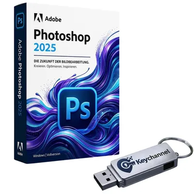 Produktbild von Adobe Photoshop 2025 | Vollversion für Windows | Produktschlüssel + USB-Stick